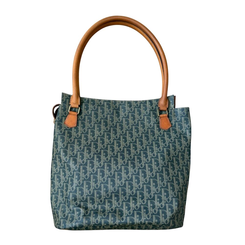 Dior vintage blue oblique cavas and leather shoulder bag authentic with COA - Picture 3 of 6